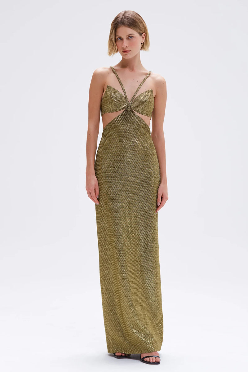 Patbo - Golden Weave Gown - Gold