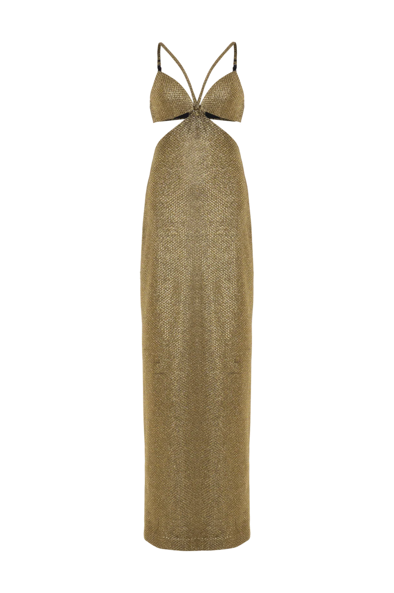 Patbo - Golden Weave Gown - Gold