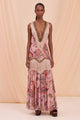 PatBO - Boho Embellished Fringe Gown - Rose