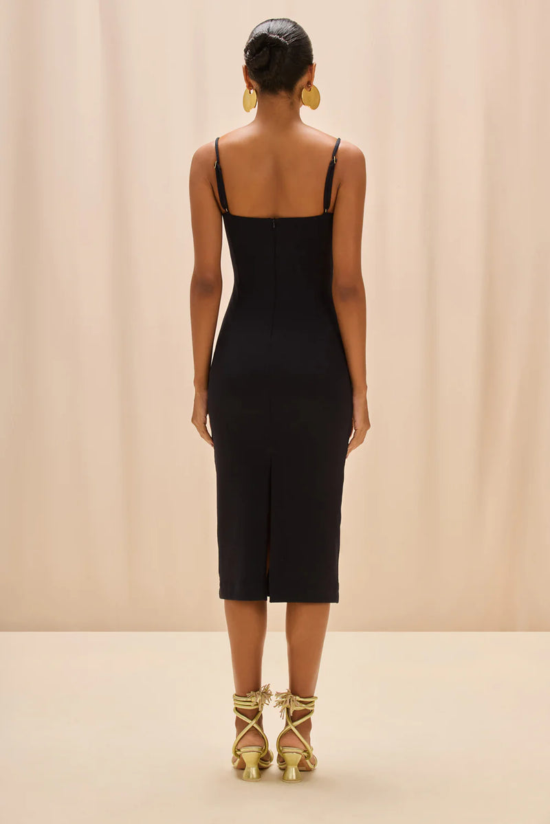 black cut out midi dress Davana Black Cutout Midi Dress