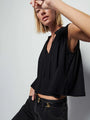 Nation LTD - Via Tie Front Flowy Tank - Jet Black