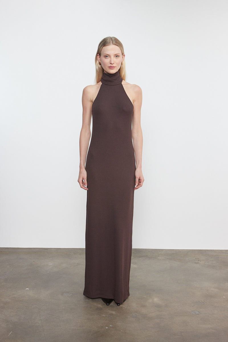 halter turtleneck dress Enza Costa - Knit Fluid Color:Chambray Ed Hardy Women's Bodycon Hand Wash lace cocktail & party dresses
