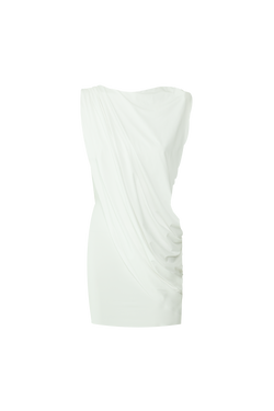 Maygel Coronel - Ricaurte Draped Mini Dress - Off-white