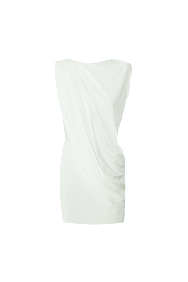 Maygel Coronel - Ricaurte Draped Mini Dress - Off-white