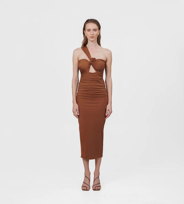 Maygel Coronel - Arcano Midi Dress - Cocoa Brown