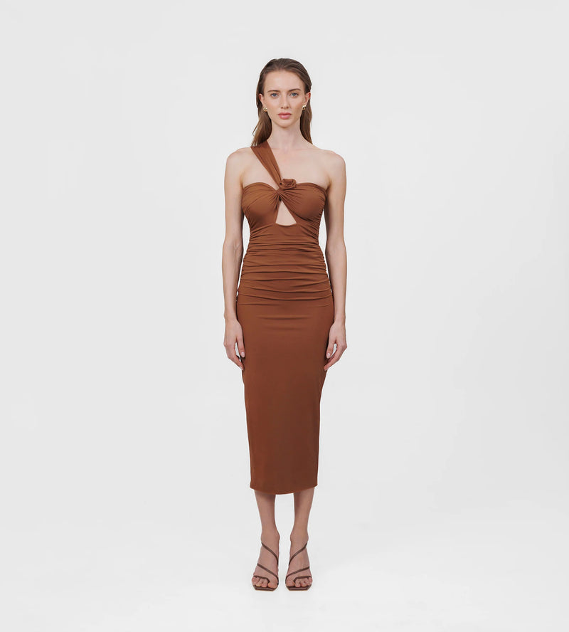 Maygel Coronel - Arcano Midi Dress - Cocoa Brown