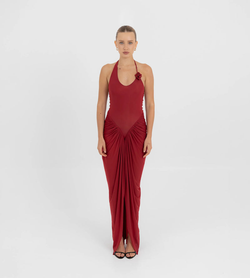 Maygel Coronel Women's Vestalia Halter Dress - Red - Size M/L