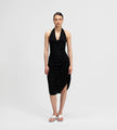 Maygel Coronel - Drapée Midi Dress - Basalto