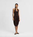 Maygel Coronel - Drapée Midi Dress - Wood