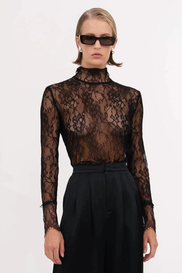 Nonchalant - Mary Lace Top - Black