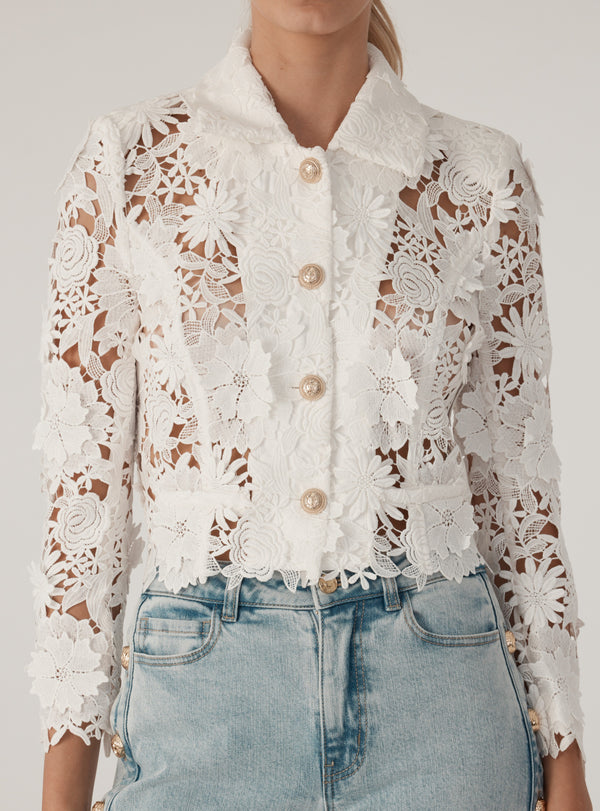 Generation love - Oliver 3D Lace Jacket - White