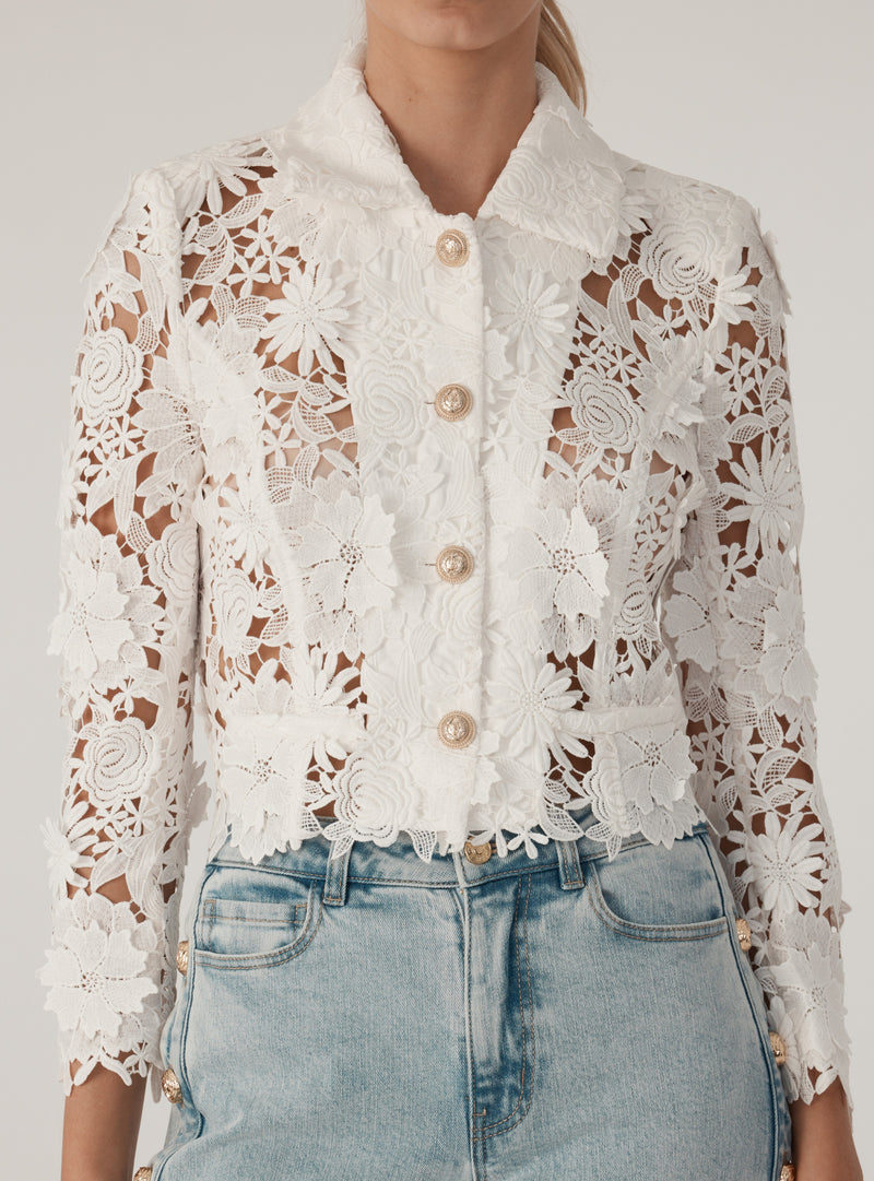 Generation love - Oliver 3D Lace Jacket - White