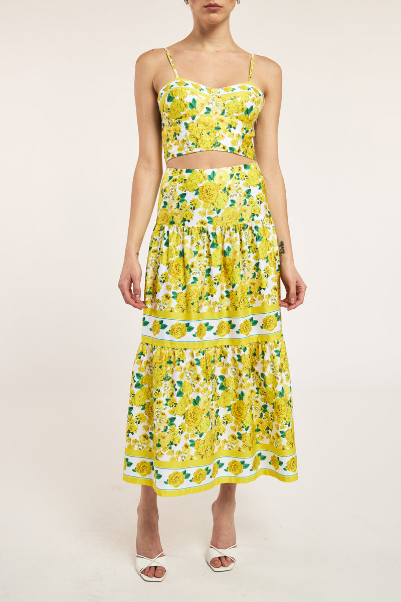 MONDO FLORAL POPLIN SKIRT