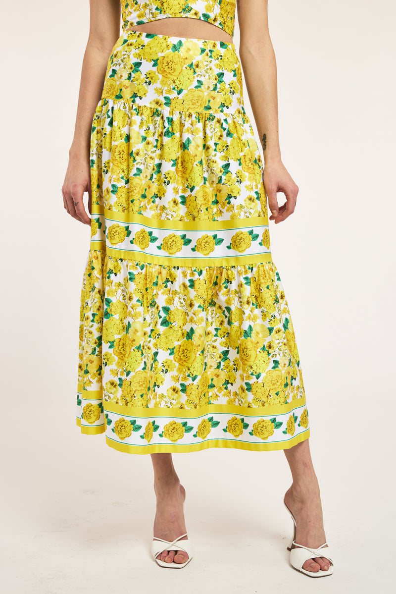 MONDO FLORAL POPLIN SKIRT