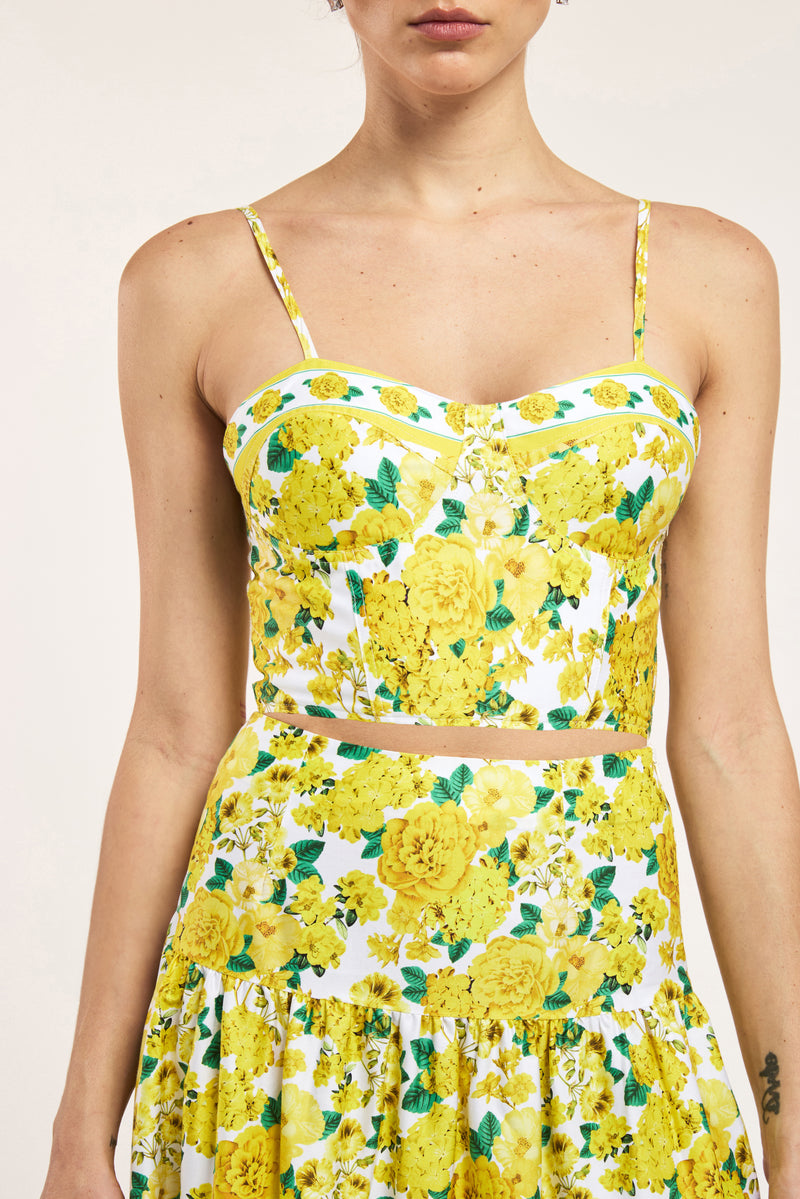 LINDA FLORAL POPLIN BRA TOP