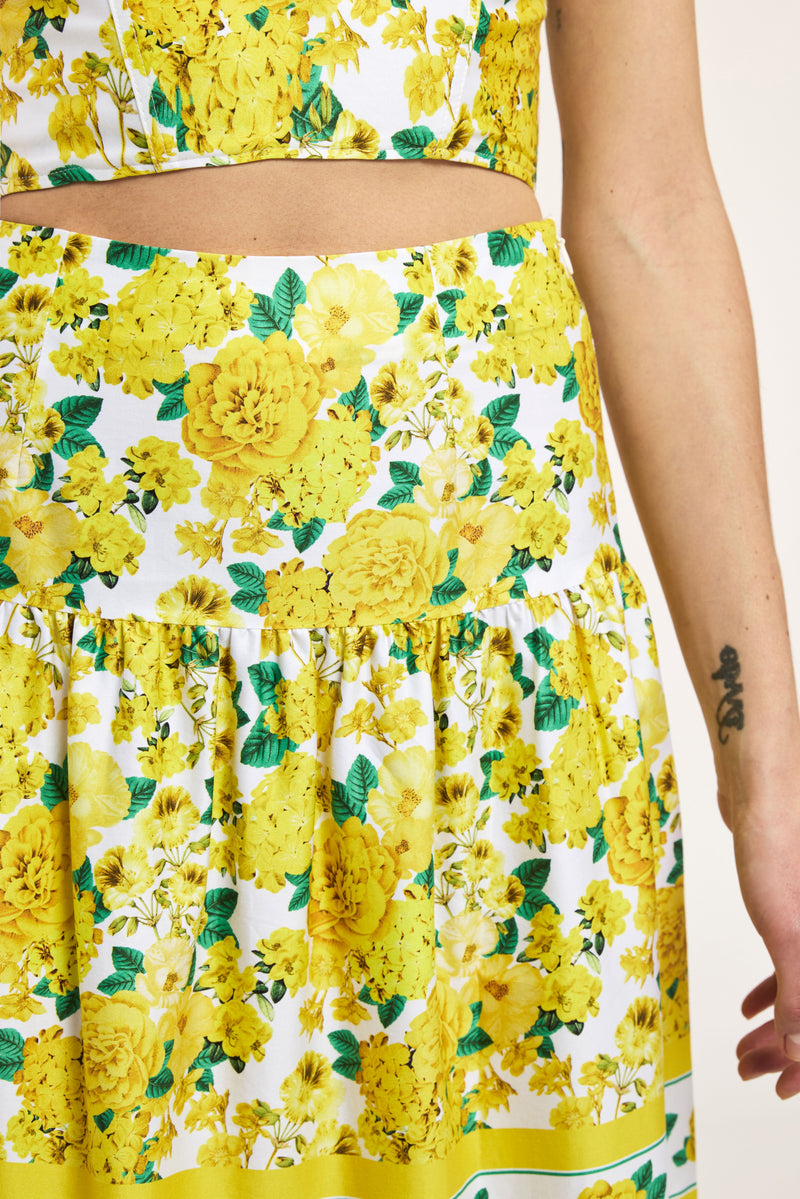 MONDO FLORAL POPLIN SKIRT
