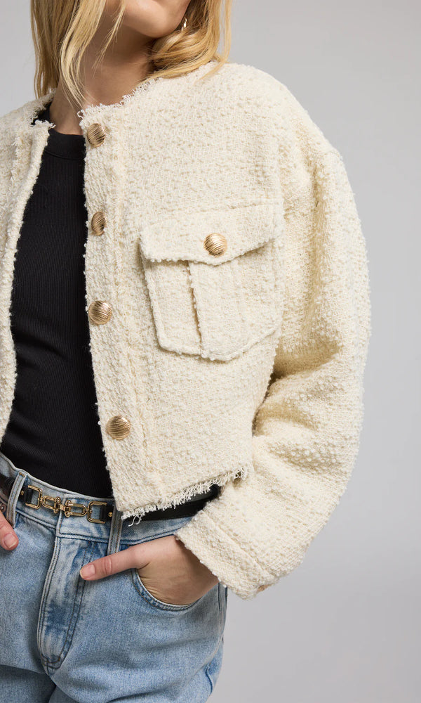 Generation love - Emille Tweed Bomber Jacket - Cream