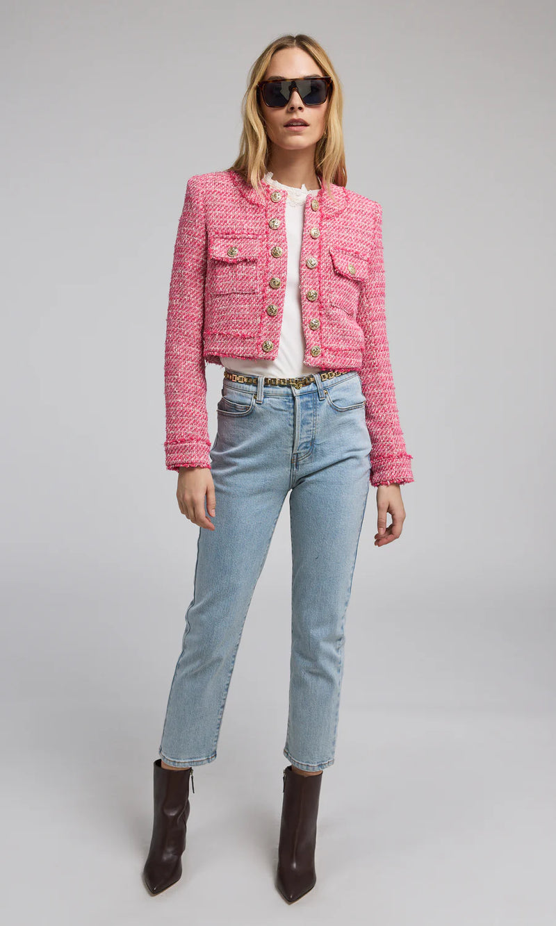 Generation love - Karson Tweed Blazer - Hot Pink/White