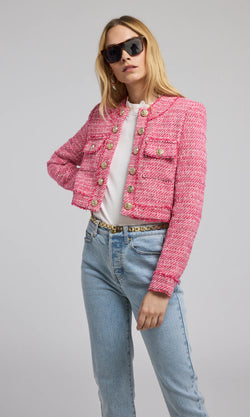 Generation love - Karson Tweed Blazer - Hot Pink/White