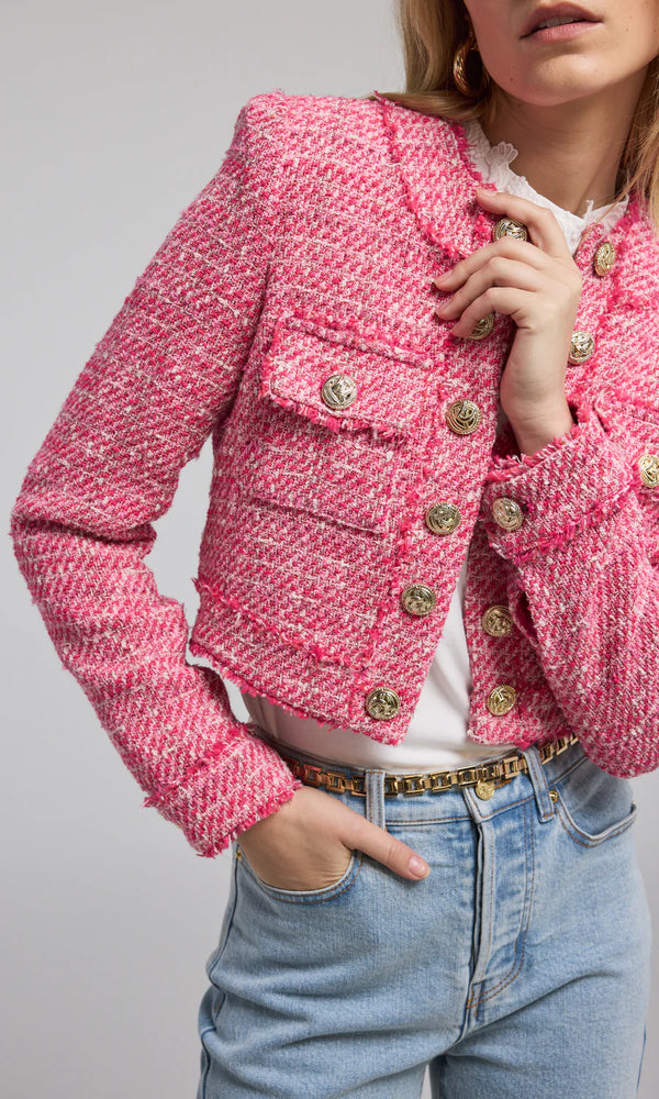 Generation love - Karson Tweed Blazer - Hot Pink/White