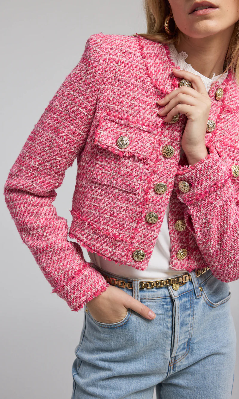 Generation love - Karson Tweed Blazer - Hot Pink/White