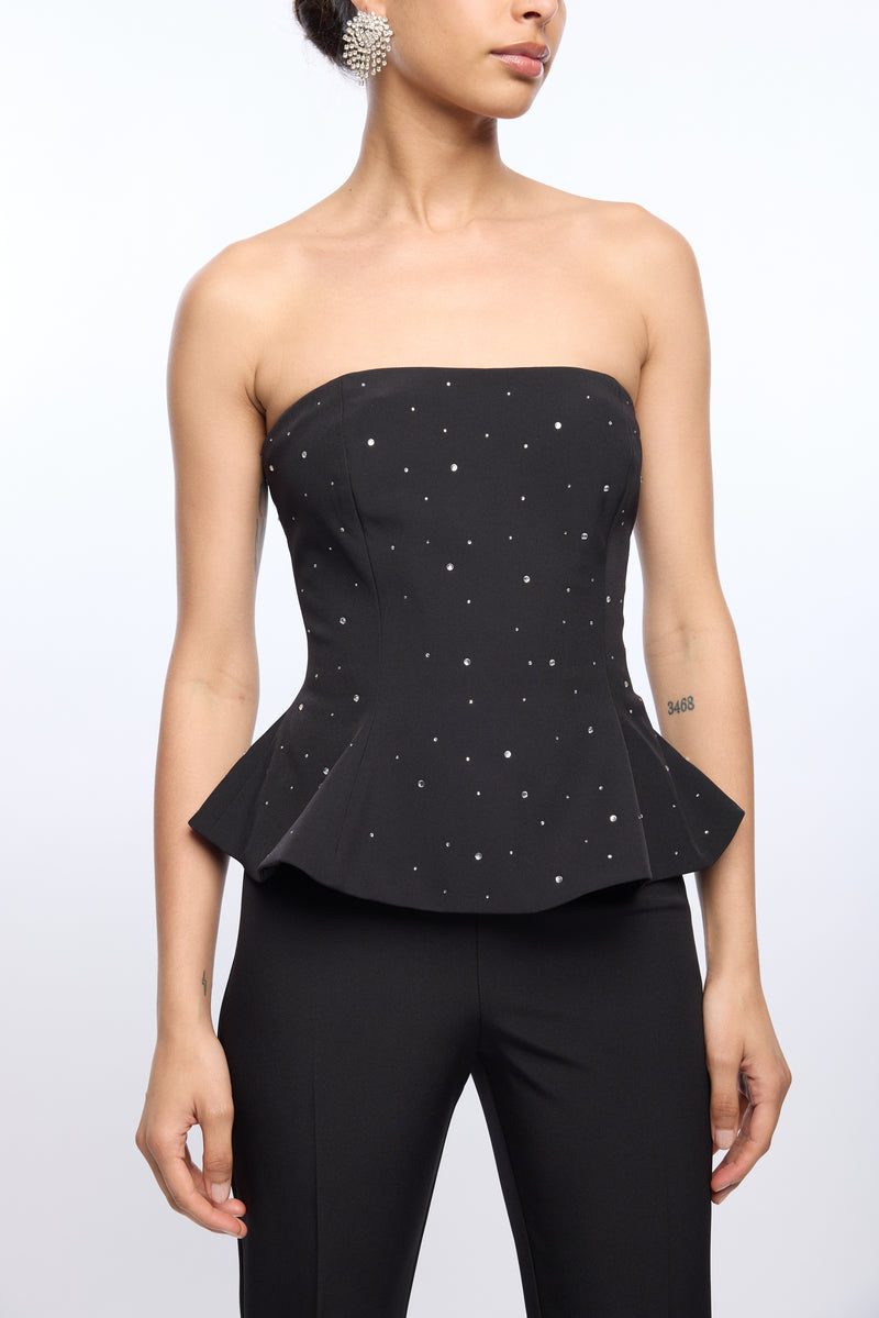 BEVERLY CRYSTAL CREPE BUSTIER