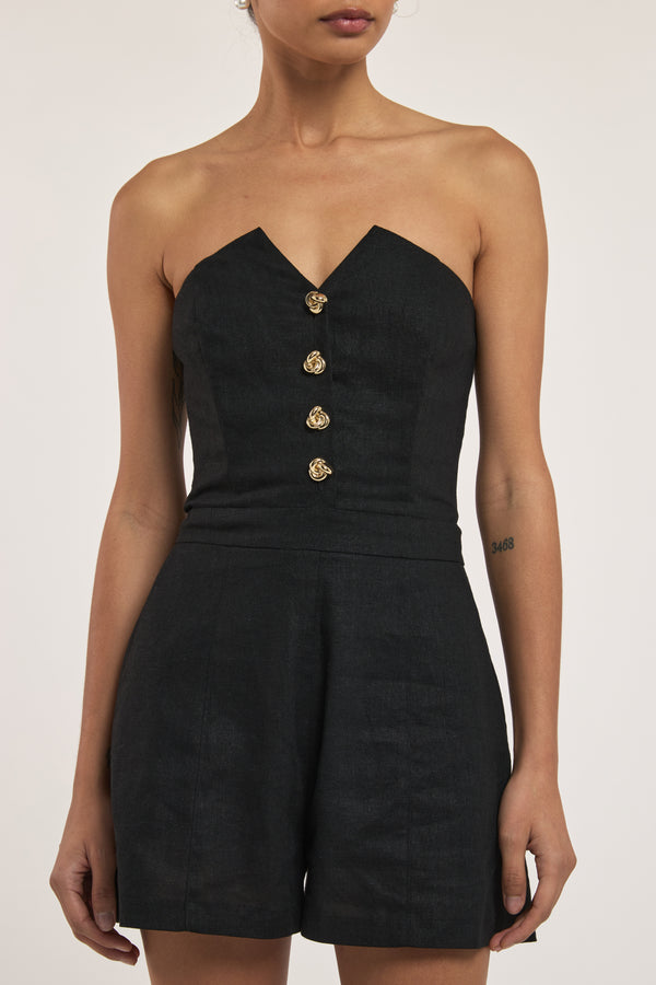 CARINE LINEN ROMPER