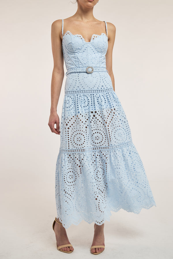 ZURIA COTTON EYELET MAXI DRESS