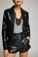 LOLA CROC VEGAN LEATHER JACKET