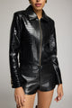 LOLA CROC VEGAN LEATHER JACKET