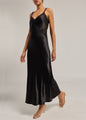 MILENA LACE COMBO LIQUID SATIN MAXI DRESS
