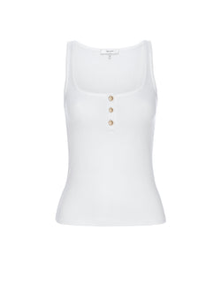 Frame - Rib Scoop Button Tank - White