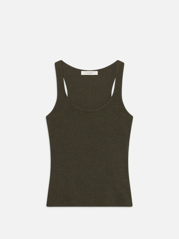 Frame - Rib Scoop Button Tank - Rich Military Heather