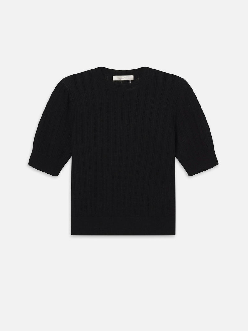 Frame - The Ladder Pointelle Sweater - Black