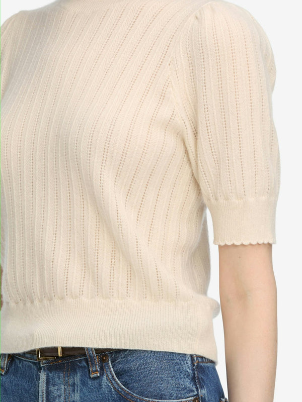 Frame - The Ladder Pointelle Sweater - Cream