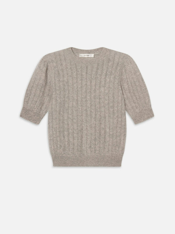 Frame - The Ladder Pointelle Sweater - Light Heather Grey