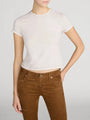 Frame - The Contrast Stitch Baby Tee - Bone