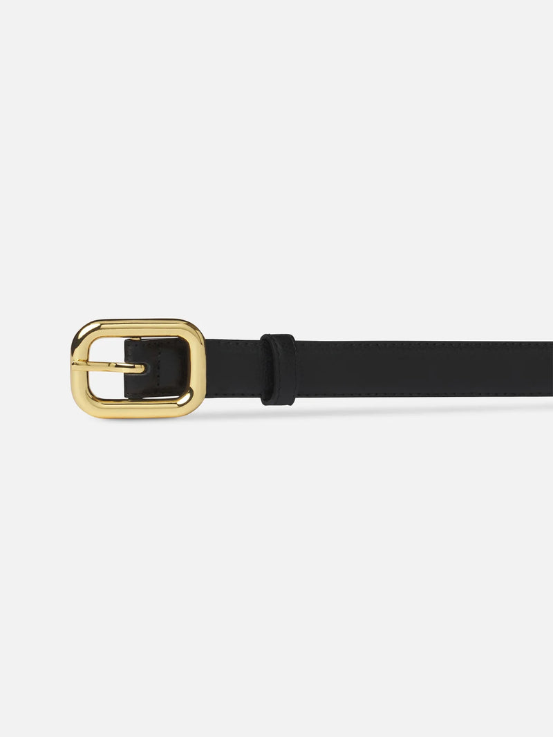 Frame - The Rounded Buckle Belt - Black/Gold