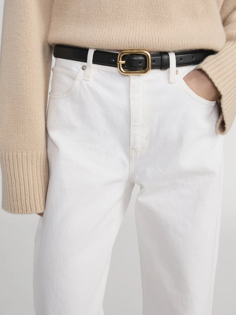 Frame - The Rounded Buckle Belt - Black/Gold