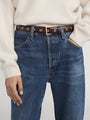Frame - The Eyelet Belt - Cabernet