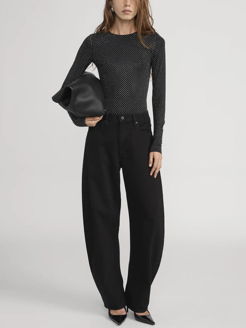 Frame - The Rhinestone Jersey Top - Black