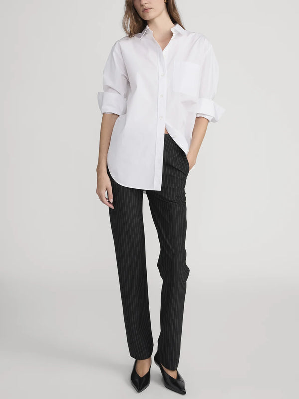 Frame - The Sleek Trouser - Black Pinstripe