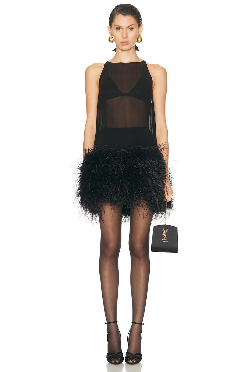 Kendall Feather Mini Dress