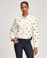 Cinq á Sept - Vegan Leather Grommet Ramone Jacket - Ivory