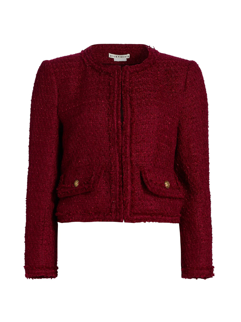 Alice + Olivia - Landon Cropped Jacket - Oxblood