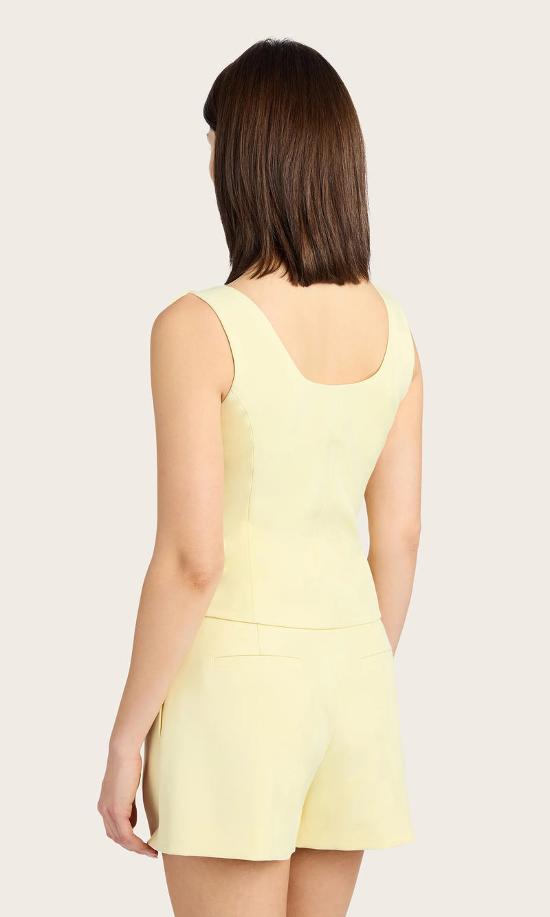 Generation love - Beatriz Crepe Top -  Pastel Yellow