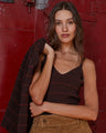 Cropped Rib Jacquard Cami Bralette