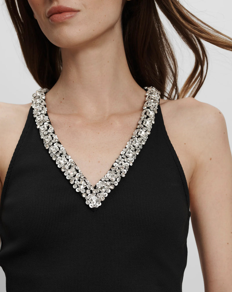 Veronica Beard - Ayres Embellished Tank Top - Black
