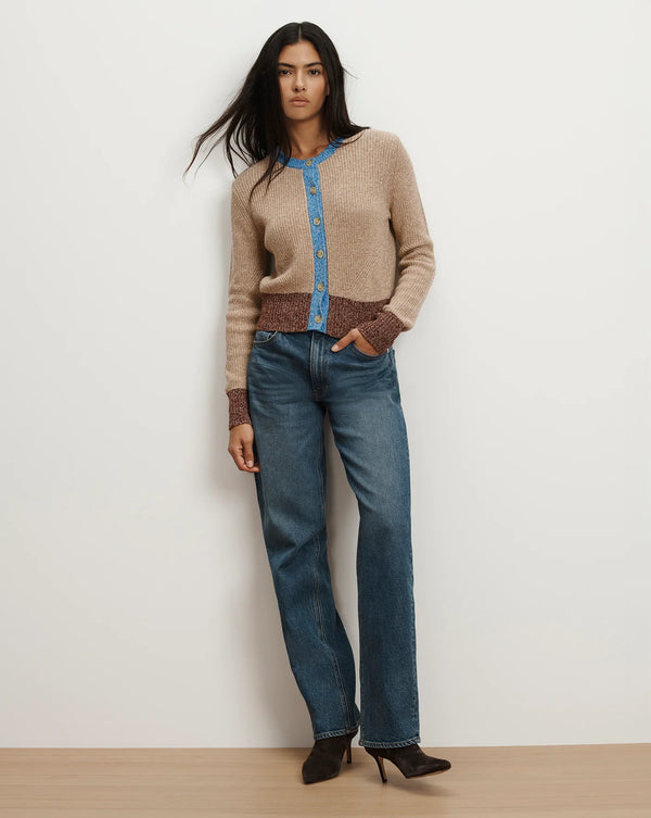 Veronica Beard - Ibra Merino Wool-Blend Cardigan - Oatmeal Multi