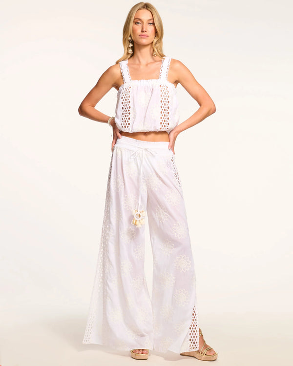 Ramy Brook - Milan Wide Leg Coverup Pant - White Floral